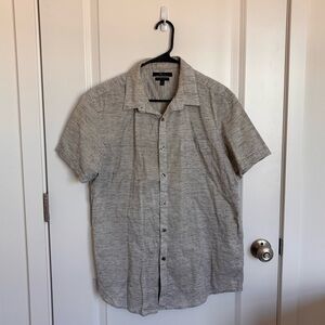 Marc Anthony Heathered Gray Short Sleeve Button Down